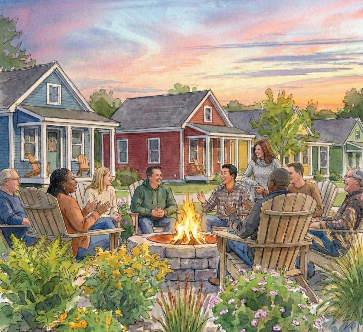 Neighbors gathered at a community event